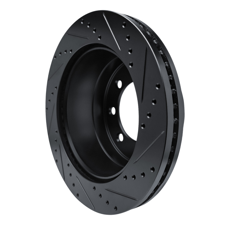 Ford F-250 Brake Rotor (1) - Rear Left - R1 Concepts - Drilled & Slotted - Black - `11-`22